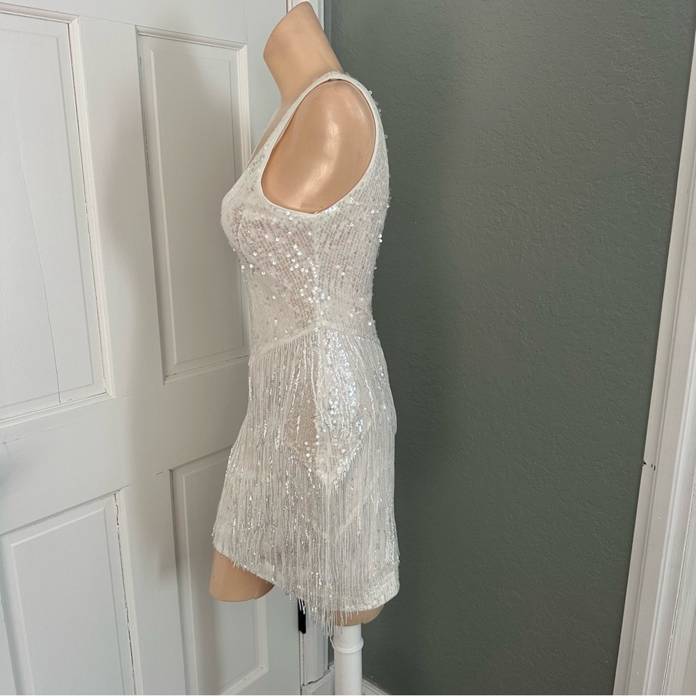 LULU’S LIMELIGHT LOVE SEQUIN FRINGE BODYCON MINI DRESS - Picture 10 of 14